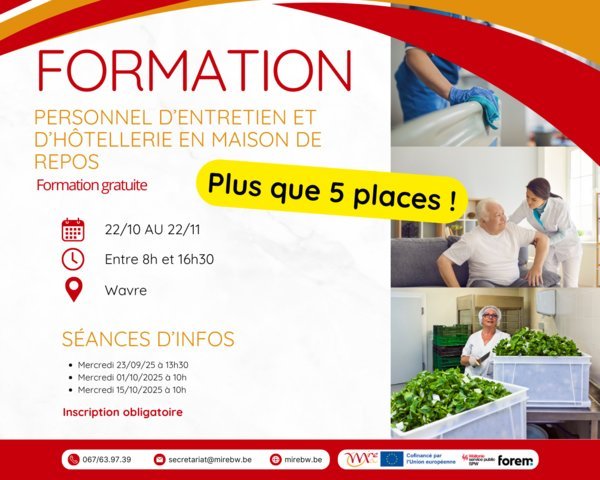 Personnel d'entretien et d'hôtellerie en maison de repos